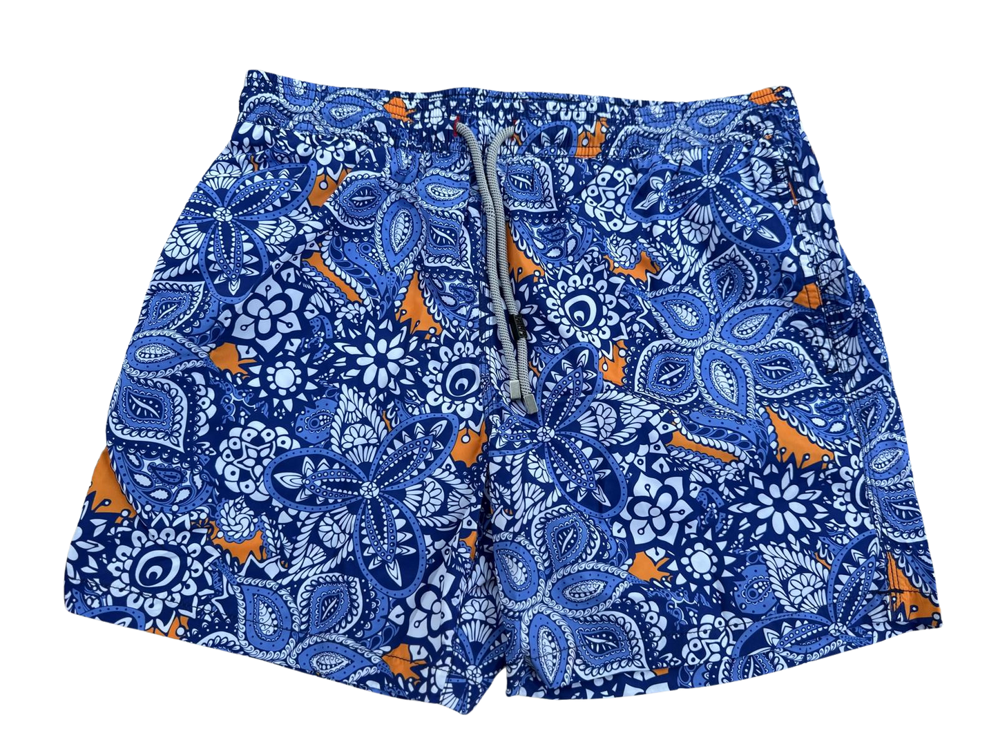 MAVİ FLORAL DESENLİ ERKEK YÜZÜCÜ ŞORT MAYO, BOARD SHORT