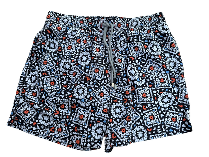 MEN'S COLORFUL MOSAIC PATTERN SWIM TRUNKS, BOARD SHORTS