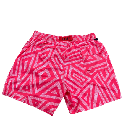 PINK WHITE MEN'S SWIM SHORTS, BOARD SHORTS