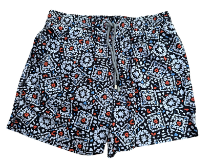 MEN'S COLORFUL MOSAIC PATTERN SWIM TRUNKS, BOARD SHORTS