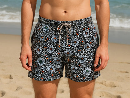 MEN'S COLORFUL MOSAIC PATTERN SWIM TRUNKS, BOARD SHORTS